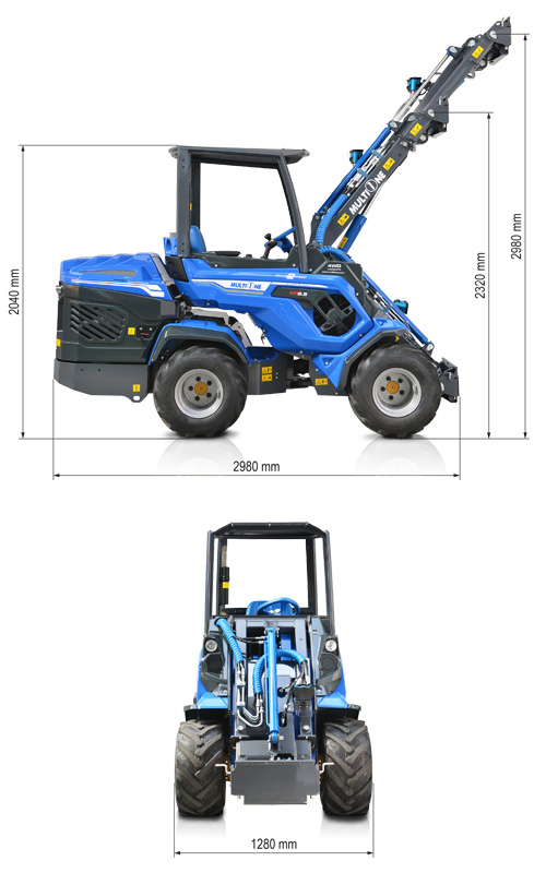 Multione 8.5S Mini Articulated Loader Lift height